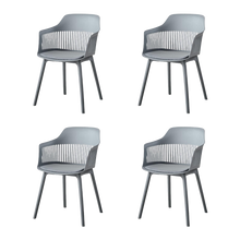 Silla Con Cojin Max, Color Gris Oscuro, Con espaldar y cojín X4