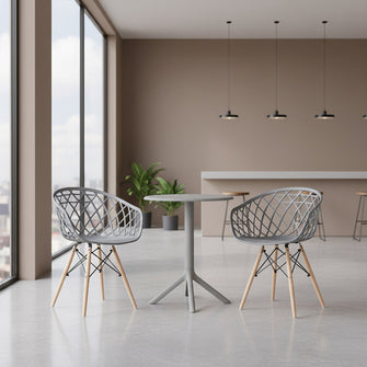 Silla Oasis con Brazos, Color Gris, Con espaldar X4