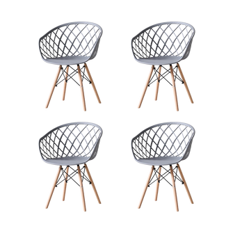 Silla Oasis con Brazos, Color Gris, Con espaldar X4