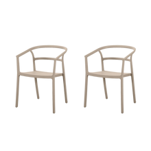 Silla Porto, Taupe, Con espaldar minimalista y diseño Moderno X2