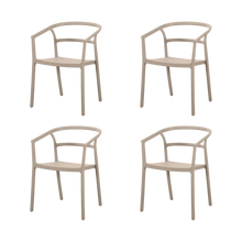 Silla Porto, Taupe, Con espaldar minimalista y diseño Moderno X4