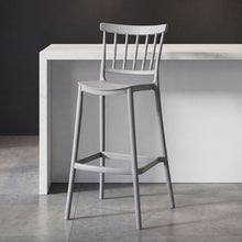 Set de 2 Sillas para Bar Oxford, Gris, con Espaldar en Barras y Diseño Minimalista