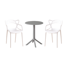 Combo Aura, Incluye Mesa Redonda y 2 Sillas en Color Blanco