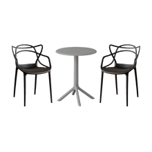 Combo Luxe, Incluye Mesa Redonda y 2 Sillas en Color Negro Oscuro