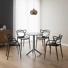 Combo Nova, Incluye Mesa Redonda y 4 Sillas en Color Negro Oscuro