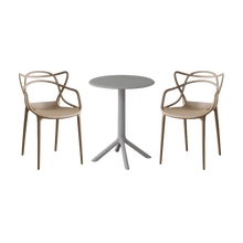 Combo Haven, Incluye Mesa Redonda y 2 Sillas en Color Taupe