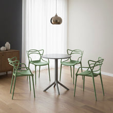 Combo Oak, Incluye Mesa Redonda y 4 Sillas en Color Verde