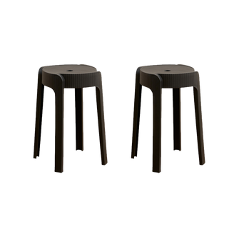Butuco Apilable Maison, Color Negro, Diseño Moderno X2