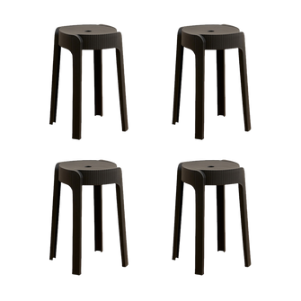 Butuco Apilable Maison, Color Negro, Diseño Moderno X4