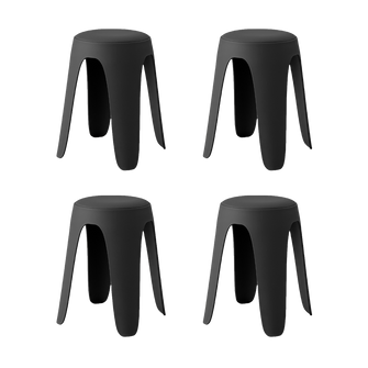 Butaco Con Cojin Else, Color Negro, Diseño Moderno incluye cojín X4