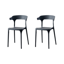 Silla Elena, Color Negro, Con espaldar y diseño Moderno X2