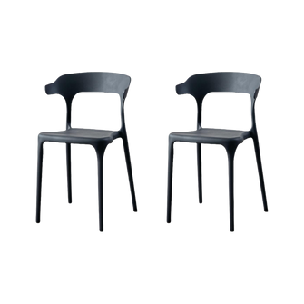 Silla Elena, Color Negro, Con espaldar y diseño Moderno X2