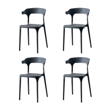 Silla Elena, Color Negro, Con espaldar y diseño Moderno X4