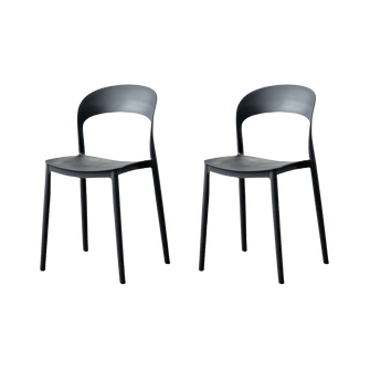 Silla Patrick, Color Negro, Con espaldar y diseño Moderno X2