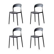 Silla Patrick, Color Negro, Con espaldar y diseño Moderno X4