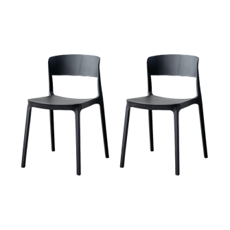 Silla Monaco, Color Negro, Con espaldar y diseño Moderno X2