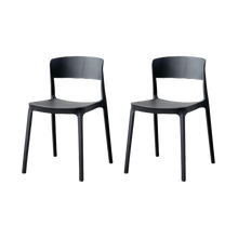 Silla Monaco, Color Negro, Con espaldar y diseño Moderno X2