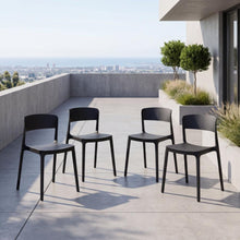 Silla Monaco , Color Negro, Con espaldar y diseño Moderno X4