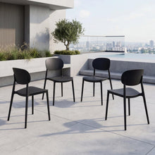 Silla Milan, Color Negro, Con espaldar y diseño Moderno X4