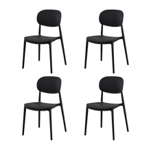 Silla Milan, Color Negro, Con espaldar y diseño Moderno X4