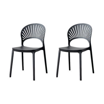 Silla Paraiso, Color Negro, Con espaldar y diseño Moderno X2