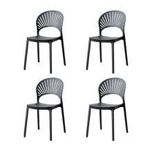 Silla Paraiso, Color Negro, Con espaldar y diseño Moderno X4