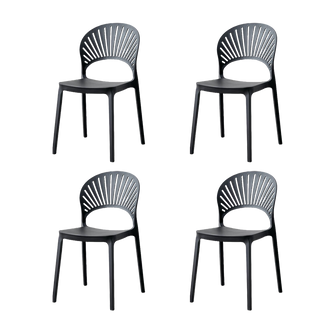 Silla Paraiso, Color Negro, Con espaldar y diseño Moderno X4
