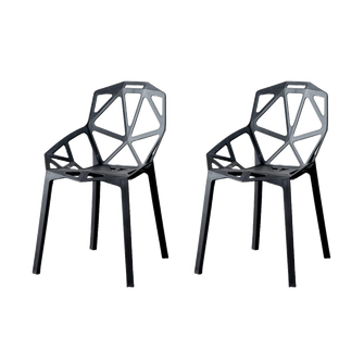 Silla Roxy, Color Negro, Con espaldar y diseño Moderno X2