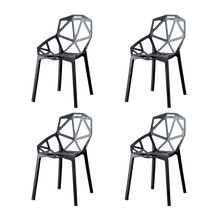 Silla Roxy, Color Negro, Con espaldar y diseño Moderno X4