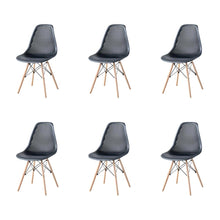 Silla Aira, Color Negro, Con espaldar y patas en Madera X6