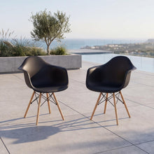 Silla Eymos, Color Negro, Con espaldar y patas en Madera X2