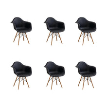 Silla Eymos , Color Negro, Con espaldar y patas en Madera X6