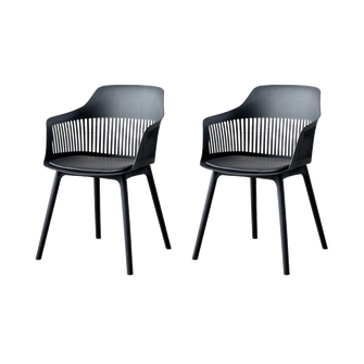 Silla Con Cojin Max, Color Negro, Con espaldar y cojín X2