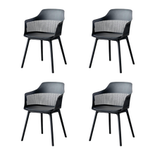 Silla Con Cojin Max, Color Negro, Con espaldar y cojín X4
