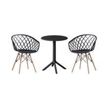 Combo Lumen, Incluye Mesa Redonda y 2 Sillas en Color Negro