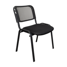 Set de 2 Sillas Interlocutora, Negro, con Espaldar y Diseño Sencillo