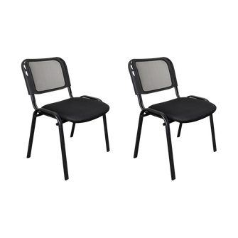 Silla Interlocutora, Negro, Con espaldar y diseño sencillo X2