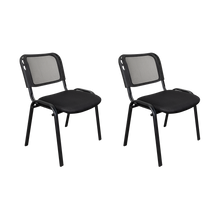 Silla Interlocutora, Negro, Con espaldar y diseño sencillo X2