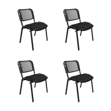 Silla Interlocutora, Negro, Con espaldar y diseño sencillo X4