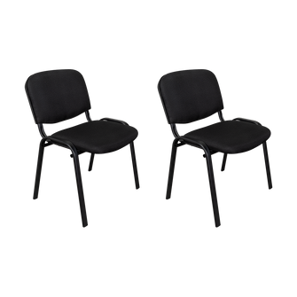 Silla Interlocutora, Negro, Con espaldar y diseño sencillo X2
