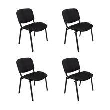 Silla Interlocutora, Negro, Con espaldar y diseño sencillo X4