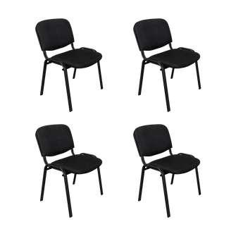Silla Interlocutora, Negro, Con espaldar y diseño sencillo X4