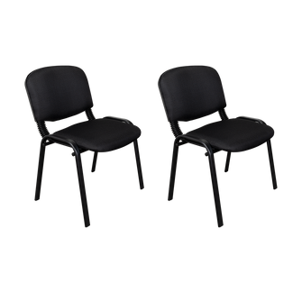 Silla Interlocutora, Negro, Con espaldar y diseño sencillo sin brazo X2