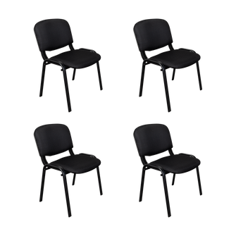 Silla Interlocutora, Negro, Con espaldar y diseño sencillo sin brazo X4