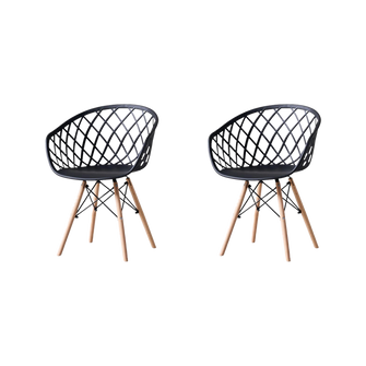 Silla Oasis con Brazos, Color Negro, Con espaldar X2