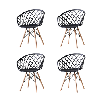Silla Oasis con Brazos, Color Negro, Con espaldar X4