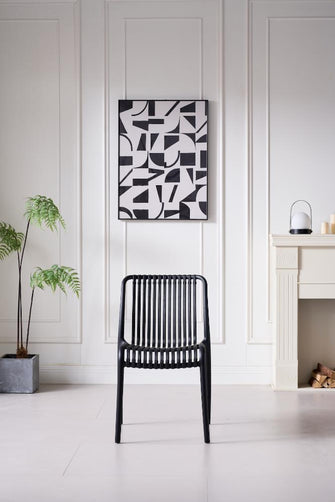 Silla Terra, Color Negro, Con espaldar X4