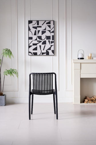 Silla Terra, Color Negro, Con espaldar X4