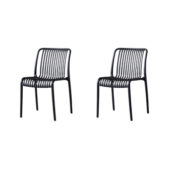 Silla Terra, Color Negro, Con espaldar X2
