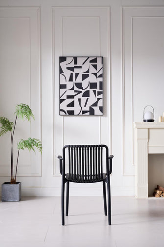 Silla Terra con Brazos, Color Negro, Con espaldar X4